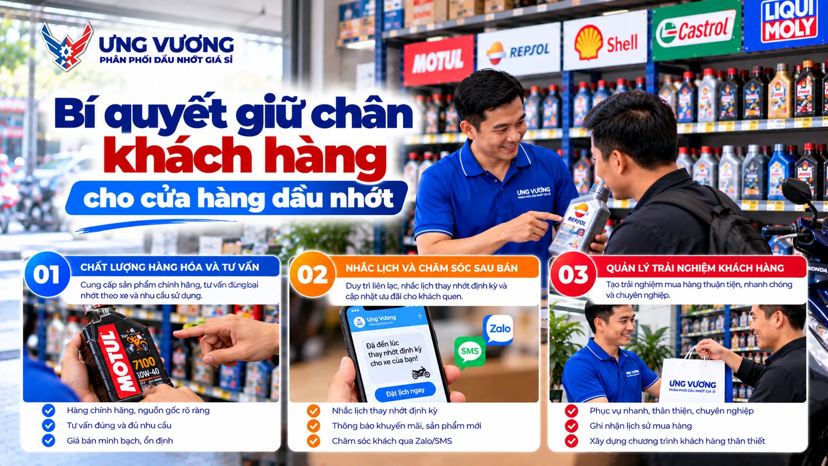 Bí quyết giữ chân khách hàng cho cửa hàng dầu nhớt