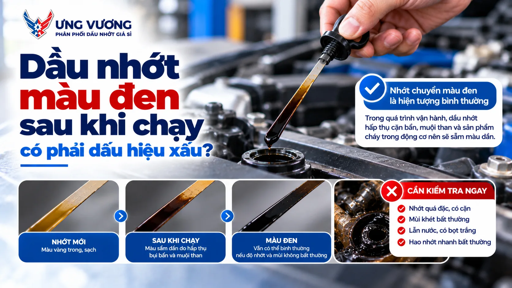Dầu nhớt màu đen sau khi chạy có phải dấu hiệu xấu?