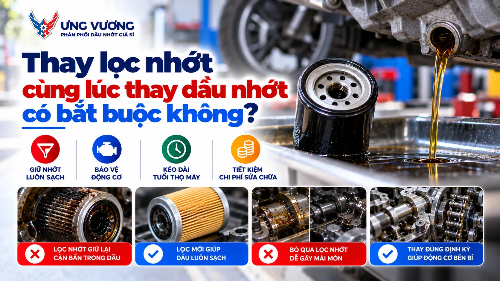 Thay lọc nhớt cùng lúc thay dầu nhớt có bắt buộc không?