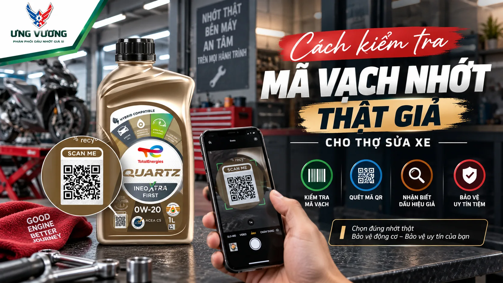 Cách Kiểm Tra Mã Vạch Nhớt Thật Giả Cho Thợ Sửa Xe