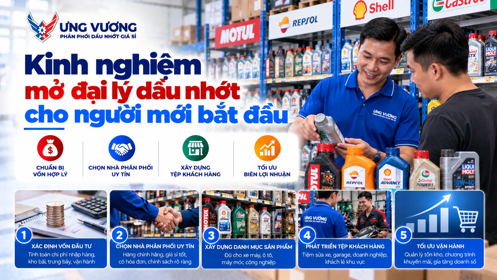 Kinh nghiệm mở đại lý dầu nhớt cho người mới bắt đầu