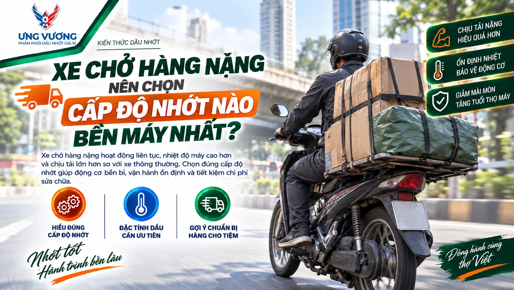 Xe Chở Hàng Nặng Nên Chọn Cấp Độ Nhớt Nào Bền Máy Nhất?