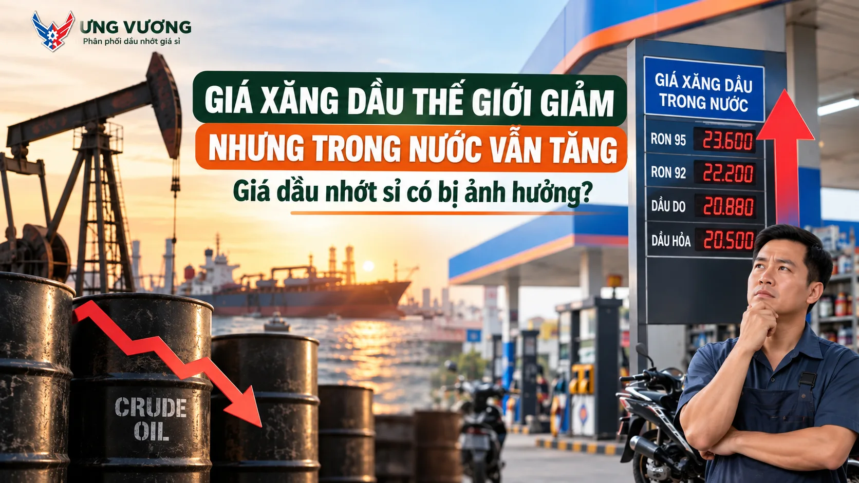 Giá xăng dầu thế giới giảm nhưng trong nước vẫn tăng: Giá dầu nhớt sỉ có bị ảnh hưởng?