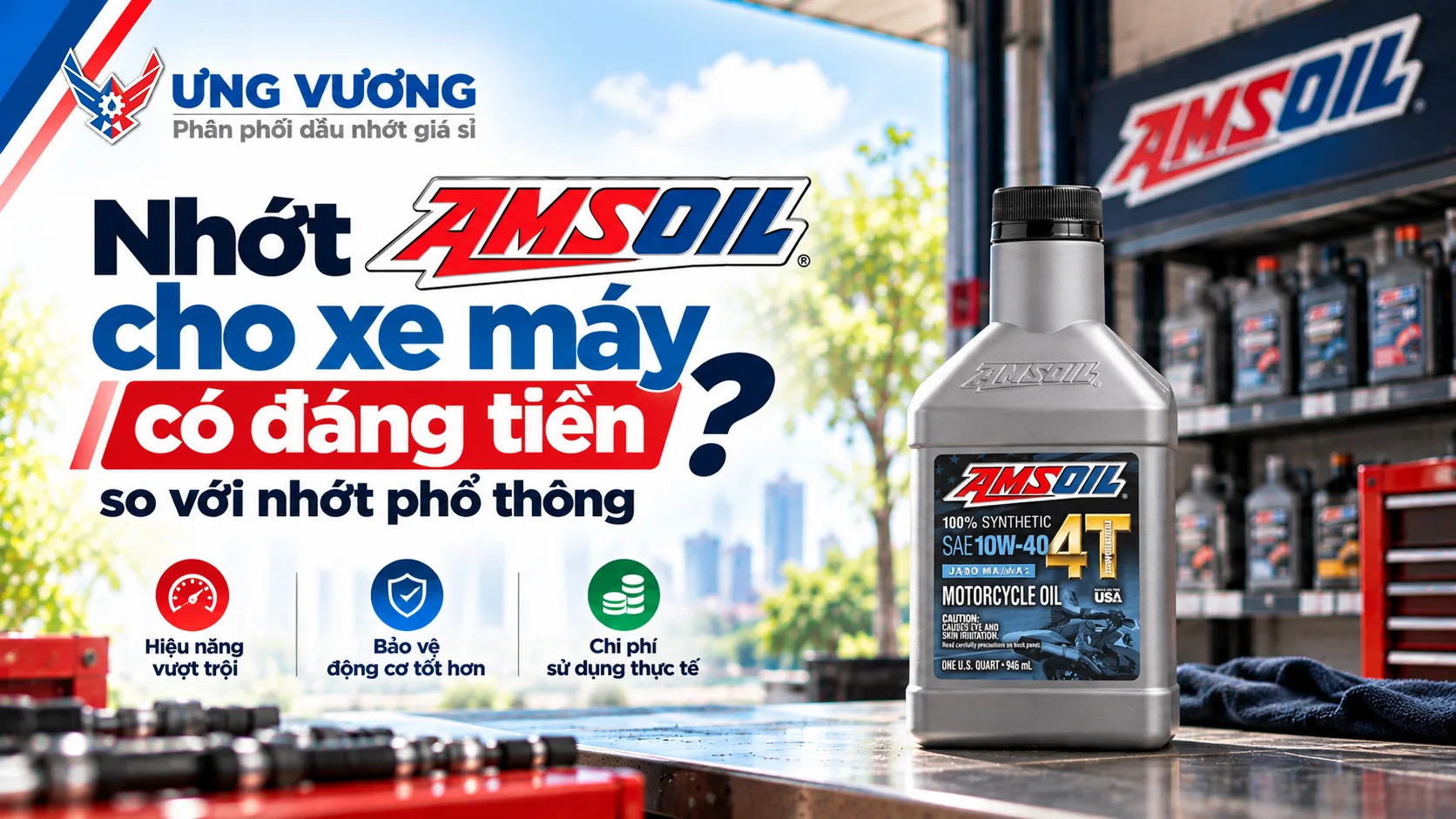 Nhớt Amsoil cho xe máy có đáng tiền so với nhớt phổ thông?