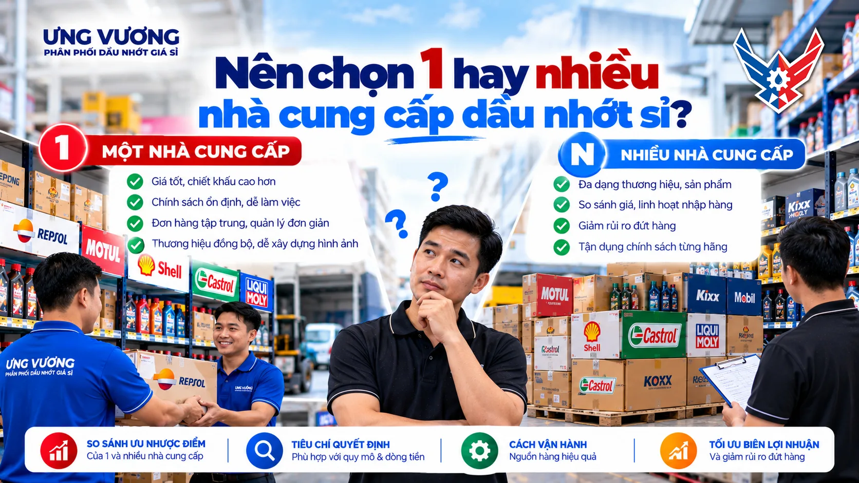 Nên chọn 1 hay nhiều nhà cung cấp dầu nhớt sỉ?