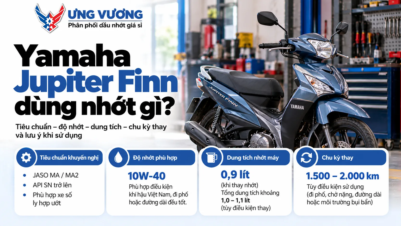 Yamaha Jupiter Finn dùng nhớt gì?