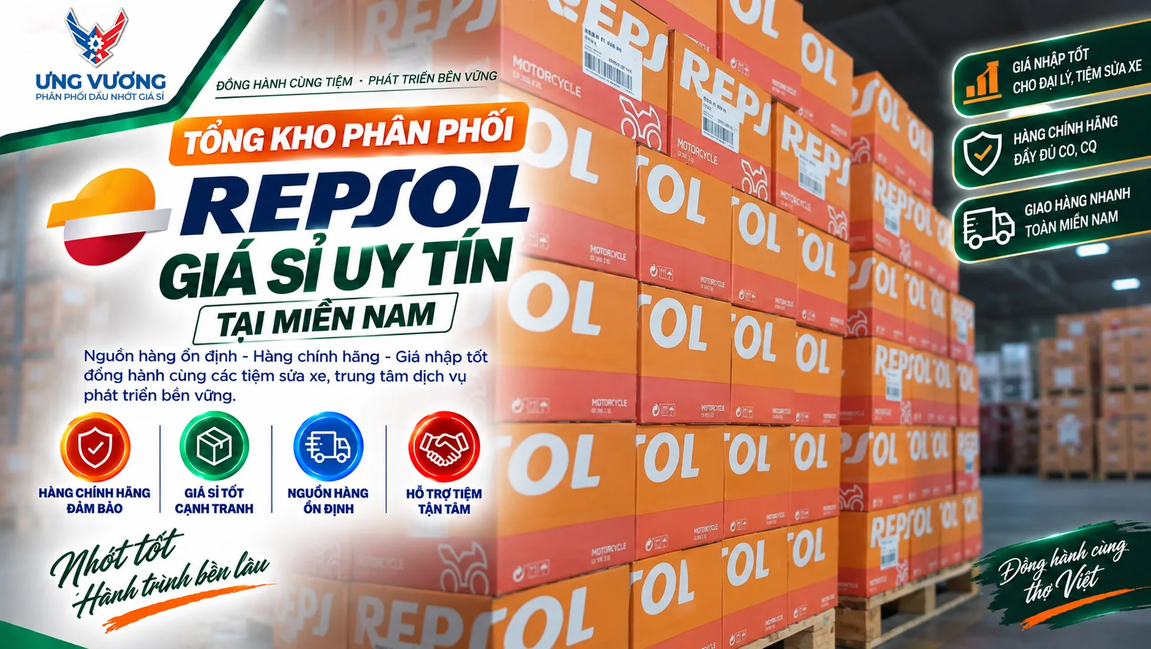 Tổng Kho Phân Phối Nhớt Repsol Giá Sỉ Uy Tín Tại Miền Nam